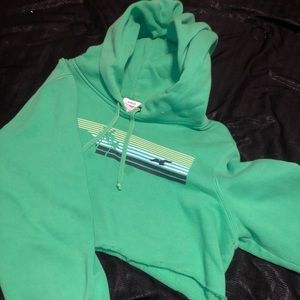 cropped green sweatshirt; from old navy